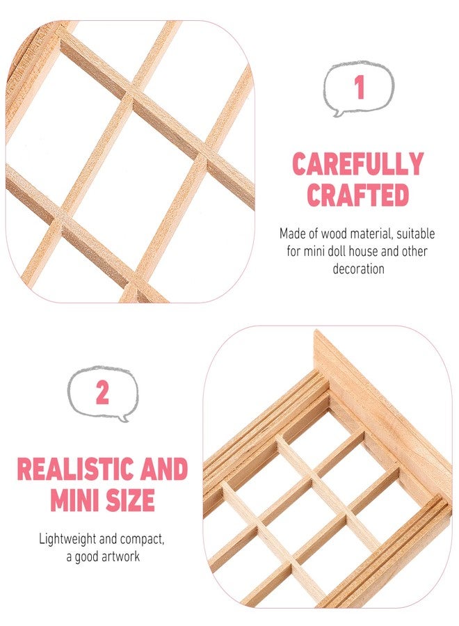 Healeved 2pcs Mini Furniture Doll House Miniature Window Frame Model Decoration Windows Dollhouse Furniture - Image 3
