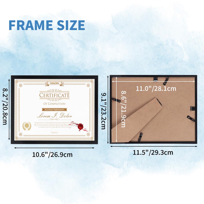 WIFTREY 8.5x11 Black Picture Frame Set of 18  8.5x11 Photo Frames Bulk for Document Certificate Award Diploma  Wall Hanging or Tabletop Display - Image 3