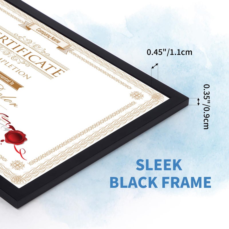 WIFTREY 8.5x11 Black Picture Frame Set of 18  8.5x11 Photo Frames Bulk for Document Certificate Award Diploma  Wall Hanging or Tabletop Display - Image 4