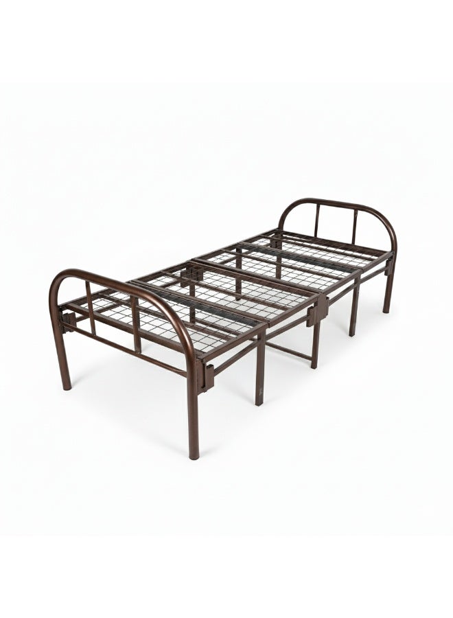 UNIKSAR Single Size Foldable Metal Platform Bed Frame, 90x190 cm Heavy-Duty Iron Slat Support, Space-Saving, No Box Spring Needed, Easy Assembly Guest Bed Base - Image 1