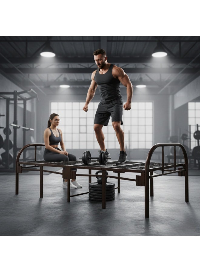 UNIKSAR Single Size Foldable Metal Platform Bed Frame, 90x190 cm Heavy-Duty Iron Slat Support, Space-Saving, No Box Spring Needed, Easy Assembly Guest Bed Base - Image 4