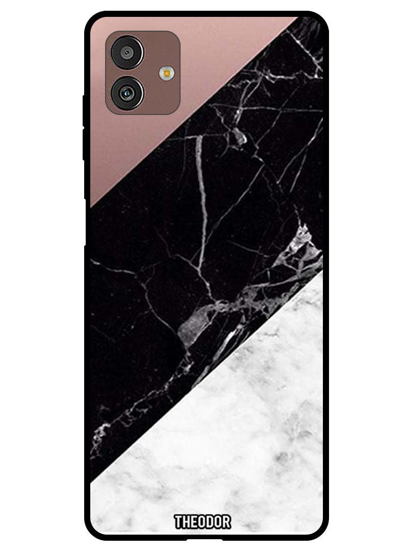 Theodor Protective Case Cover For Samsung Galaxy M13 5G   Hite & Black Marble Top Is Plain - Image 1