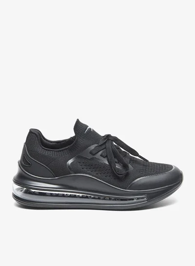 Dash Monotone Walking Shoes with Lace-Up Closure