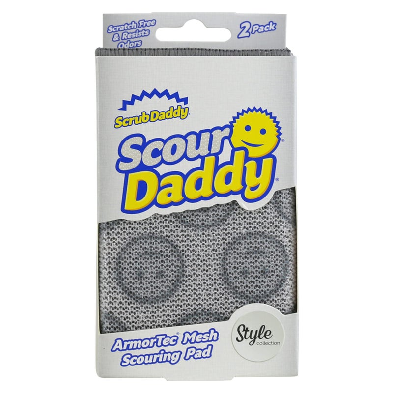 Scrub Daddy Scour Daddy Style, Scourers Non Scratch Scrubbing Sponge, Scouring Pads, Kitchen Sponges for Dishes, Dishwashing Pan Scrubber, Cleaning Supplies, Dish Sponges for Washing up, Pack of 2 - Image 1