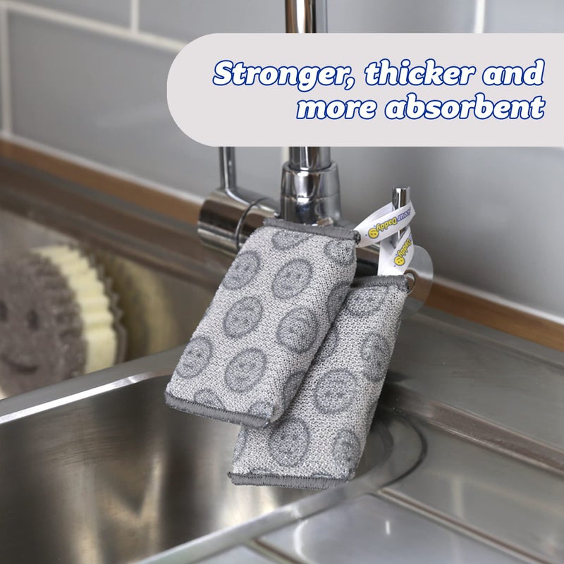 Scrub Daddy Scour Daddy Style, Scourers Non Scratch Scrubbing Sponge, Scouring Pads, Kitchen Sponges for Dishes, Dishwashing Pan Scrubber, Cleaning Supplies, Dish Sponges for Washing up, Pack of 2 - Image 4