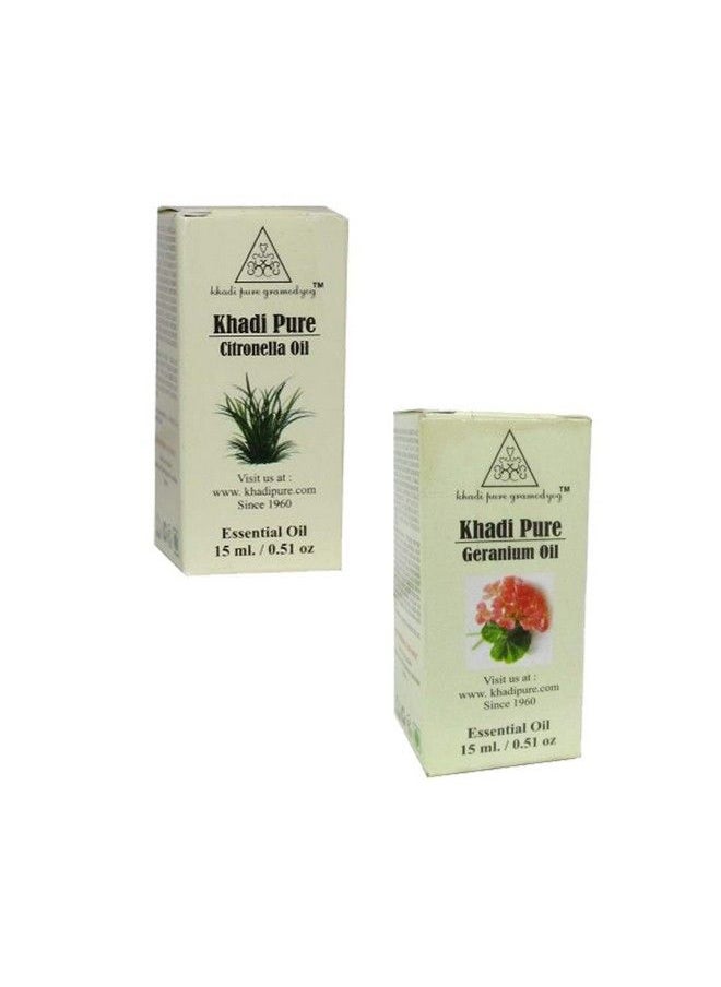 Khadi Pure - Citronella & Geranium Essential Oil 15 Ml (Pack Of 2) - Image 1