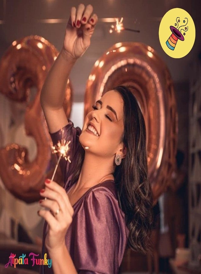 Atpata Funky DIRTY 30 Foil Balloons for Naughty 30th Birthday Party Decorations (Rose Gold), large (Foil-Dirty30) - Image 3