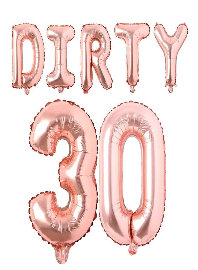Atpata Funky DIRTY 30 Foil Balloons for Naughty 30th Birthday Party Decorations (Rose Gold), large (Foil-Dirty30) - Image 1