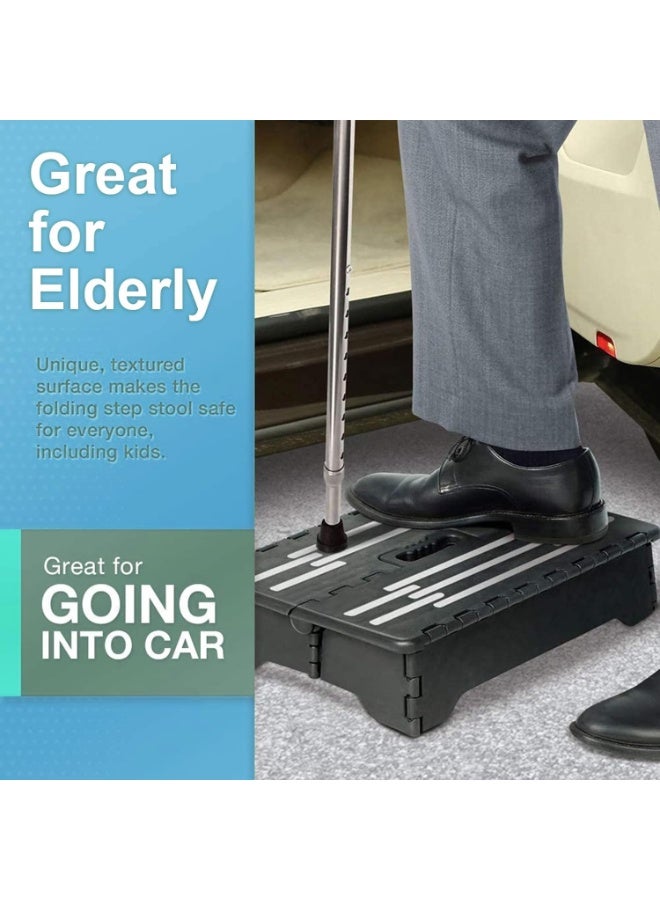 Generic Sturdy Folding Step Stool Portable 5”, Collapsible Half Step for Seniors Older Adults up to 300 lbs Entering Camper Van SUVs and RV, for Elderly People Getting up High Bed or Stairs - Image 4