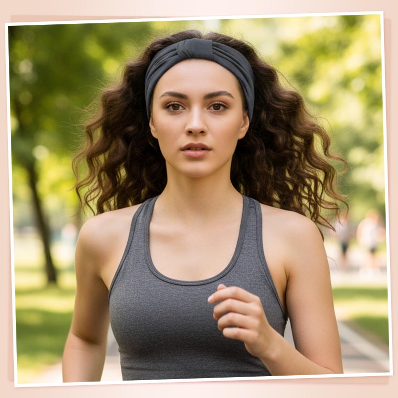 obeoby Wide Non-Slip Headbands for Sports,Yoga, 5.5'' Large Knot Cotton Hairband for Workouts, Spa, Running Keep Dry During Exercise(4Pack) - Image 4