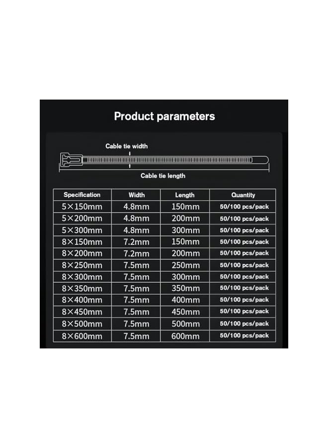 PROMASS promass Reusable Zip Ties Nylon 100 PCS (White, 12inch)  - Image 5