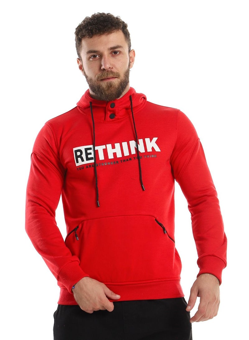 Caesar Mens Printed Rethink Hoodie With Front Pockets - Image 1
