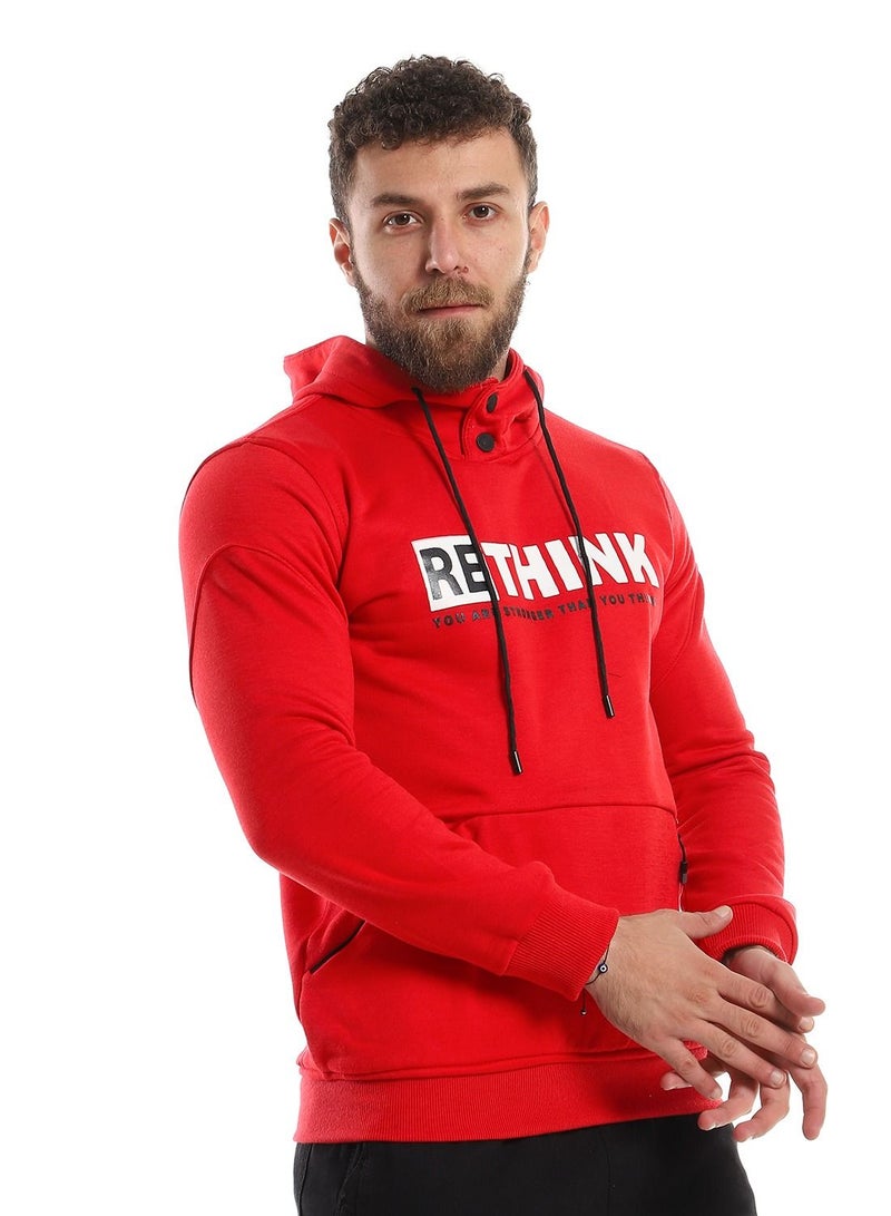 Caesar Mens Printed Rethink Hoodie With Front Pockets - Image 2