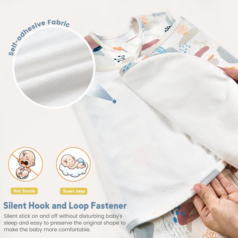 ZIGJOY Baby Swaddle Sleep Sack, 1.0 TOG Sleep Sack Swaddles for Newborns & infant 6-12 Months 100% Cotton Baby Wearable Blanket for Newborn Registry Essentials Blue&Stone Sea - Image 3