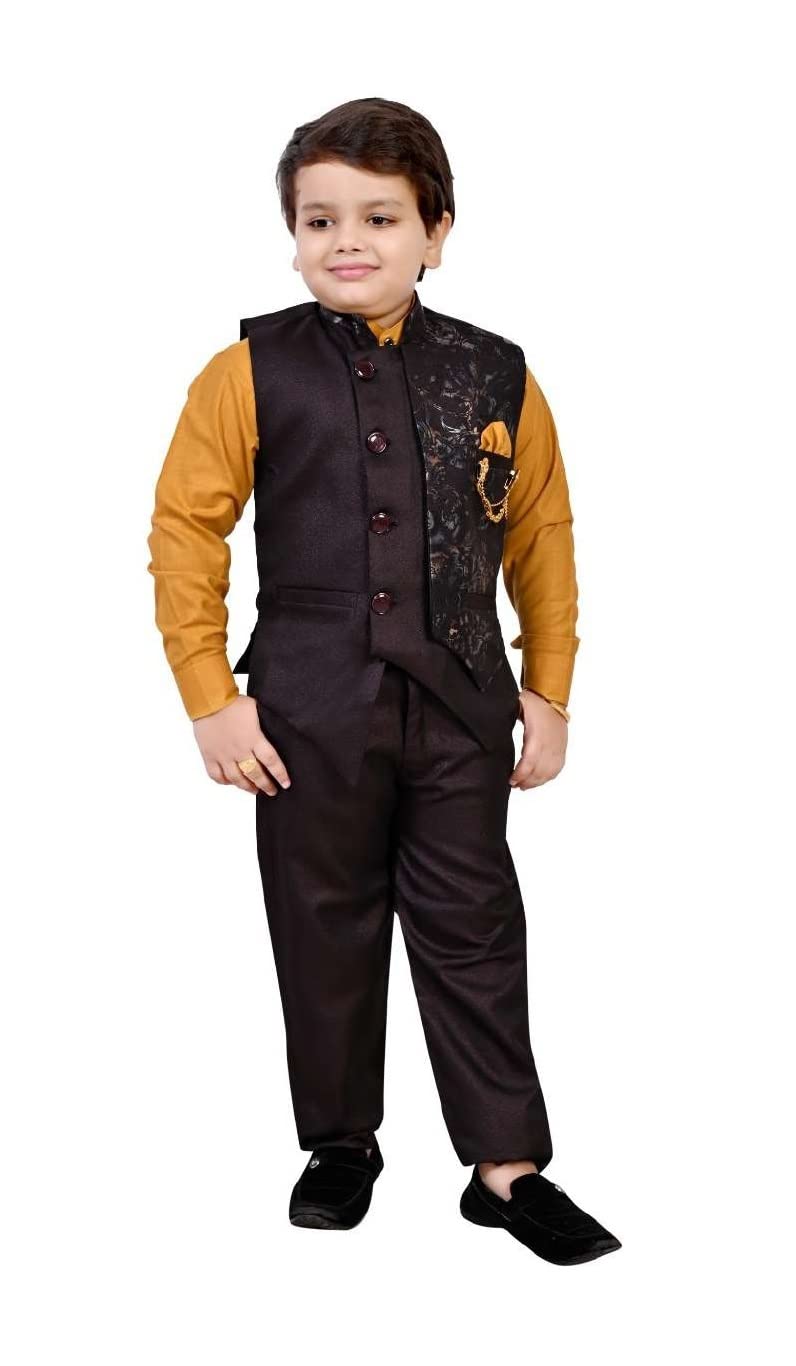 ZOLARIO Stylish and Versatile 3 Piece Clothing Set Dress for Kids Boys, Coat, Pant and Shirt Set, Ideal for Wedding, Casual and Birthday. (6-7 Years, Maaroon) - Image 3