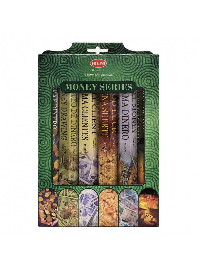 TRUMIRI Hem Incense Sticks Variety Pack #3 and Incense Stick Holder Bundle with 6 Money Series Fragrances - Image 1