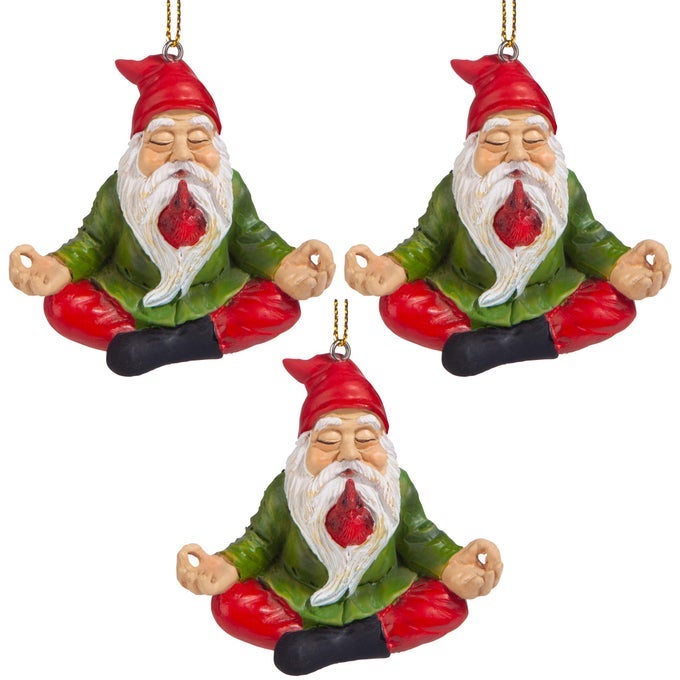 ZEN GNOME HOLIDAY ORNAMENT SET OF 3