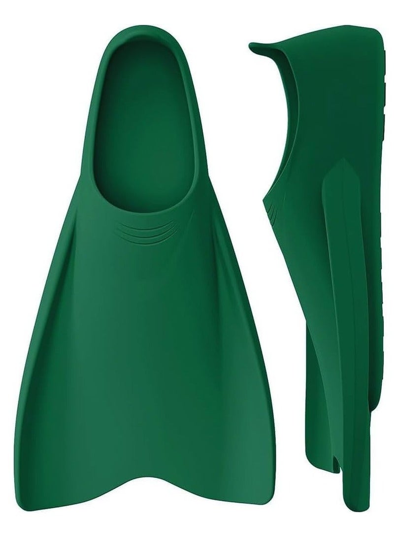 Generic Swimming Fins, Streamlined Training Short Flippers, Silicone Swimming Flippers for Kids Adults and for Swimming Snorkeling and Diving 2XS, Deep Green  - Image 1