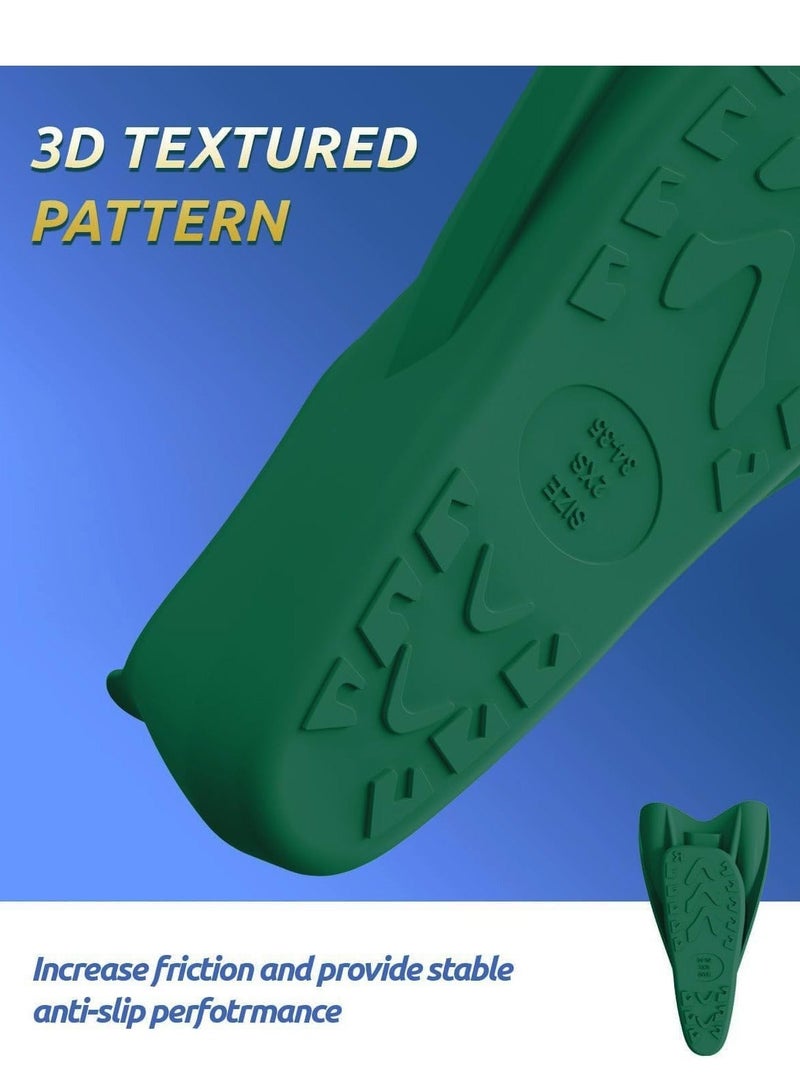 Generic Swimming Fins, Streamlined Training Short Flippers, Silicone Swimming Flippers for Kids Adults and for Swimming Snorkeling and Diving 2XS, Deep Green  - Image 4