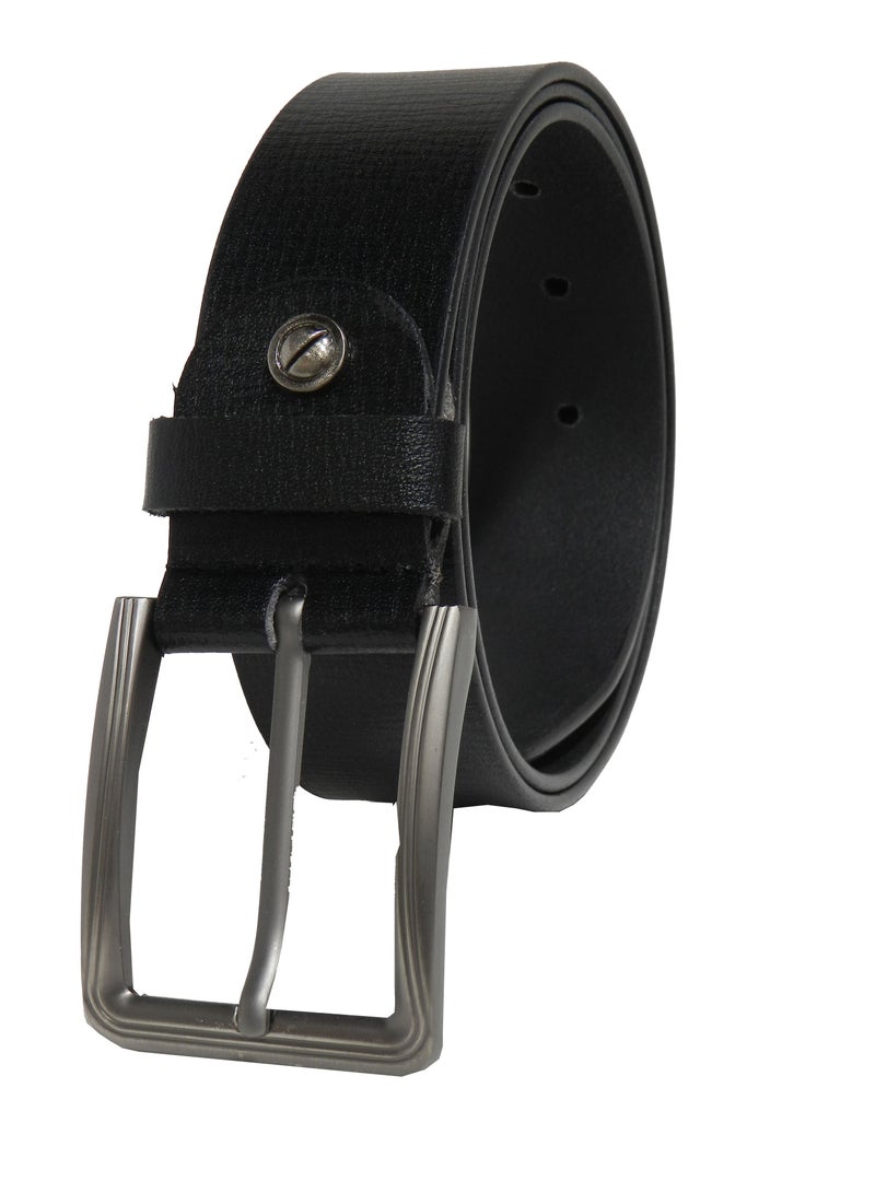 LAVERI LEATHER GENUINE LEATHER 40 MM FORMAL AND CASUAL BLACK BELT FOR MENS - Image 4