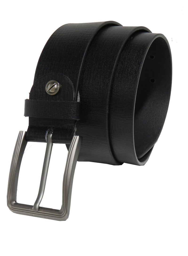 LAVERI LEATHER GENUINE LEATHER 40 MM FORMAL AND CASUAL BLACK BELT FOR MENS - Image 2