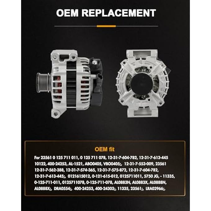 ROADFAR Alternator Replacement Fits for Mini for Cooper 2011-2016,for Mini for Cooper Countryman 2011-2016,for Mini for Cooper Paceman 2013-2016 - Image 3
