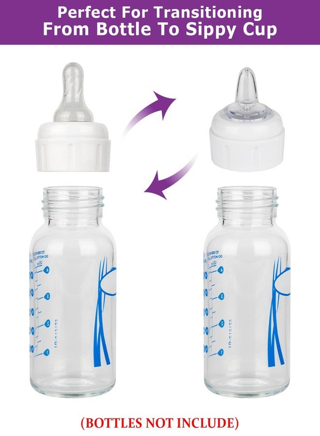 joyfeed Sippy Nipples for Dr. Brown's Narrow Baby Bottle & Glass Bottles,Soft Silicone Sippy Straw Nipple,6m+,4-Count - Image 2