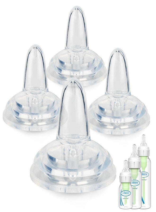 joyfeed Sippy Nipples for Dr. Brown's Narrow Baby Bottle & Glass Bottles,Soft Silicone Sippy Straw Nipple,6m+,4-Count - Image 1