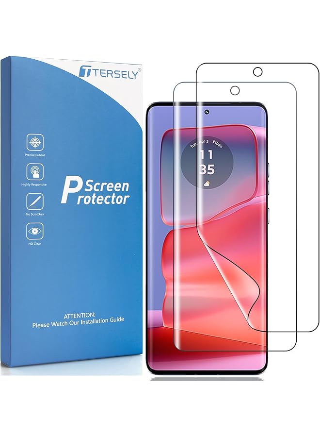 erorex Pack Screen Protector For Motorola Edge 50 Pro 5G 6.7 Inch Support Fingerprint Unlock Full Cover Hydrogel Aqua Screen Protector Curved For Motorola Edge 50 Pro 5G  - Image 1