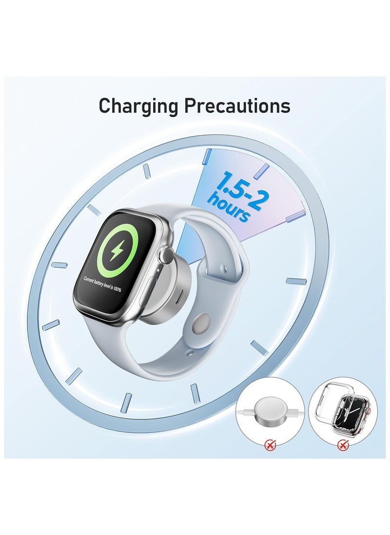 Magnetic Charging Adapter for Apple Watch, Wireless Portable iWatch Charger with USB-C & iPhone Power Port, Compatible for iWatch Series 10/9/8/7/6, Ultra 2, SE, 42/46/44mm