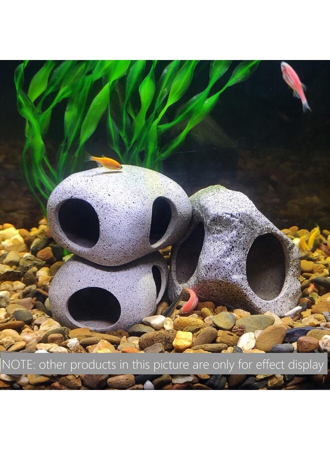 كهف صخري مخفي في حوض السمك للحيوانات المائية للتكاثر واللعب والراحة، حجر ديكور لأسماك البيتا - Image 2