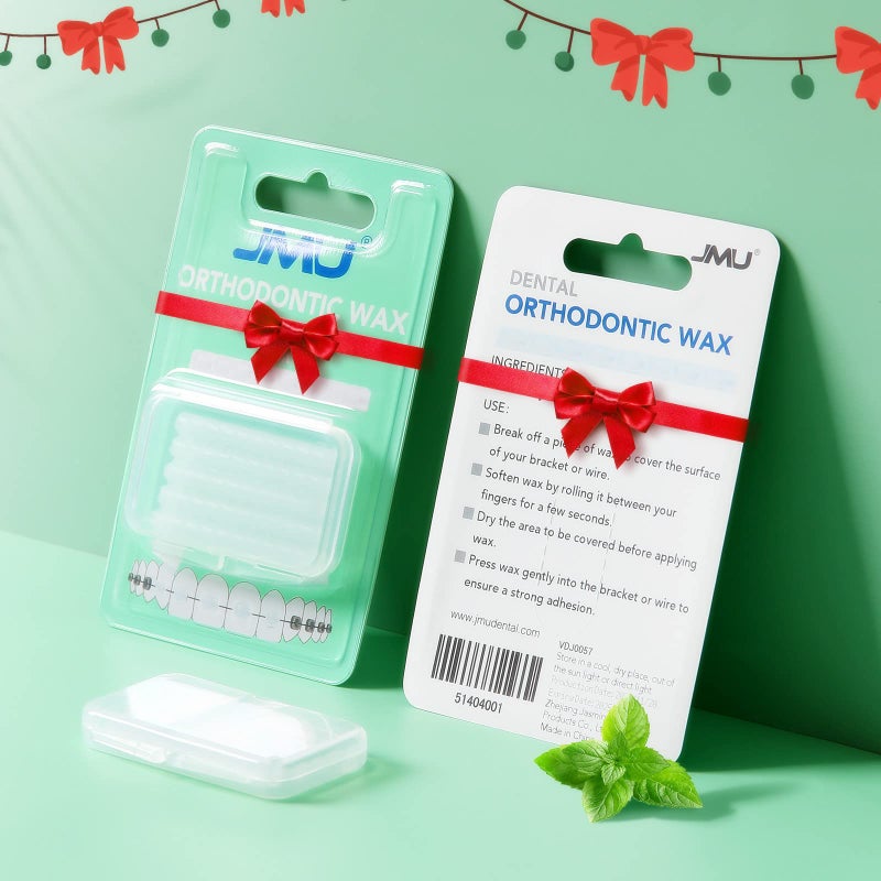 JMU 10 Pack Orthodontic Wax, Precut Braces Wax, Dental Wax Braces Mint Flavored - Image 4