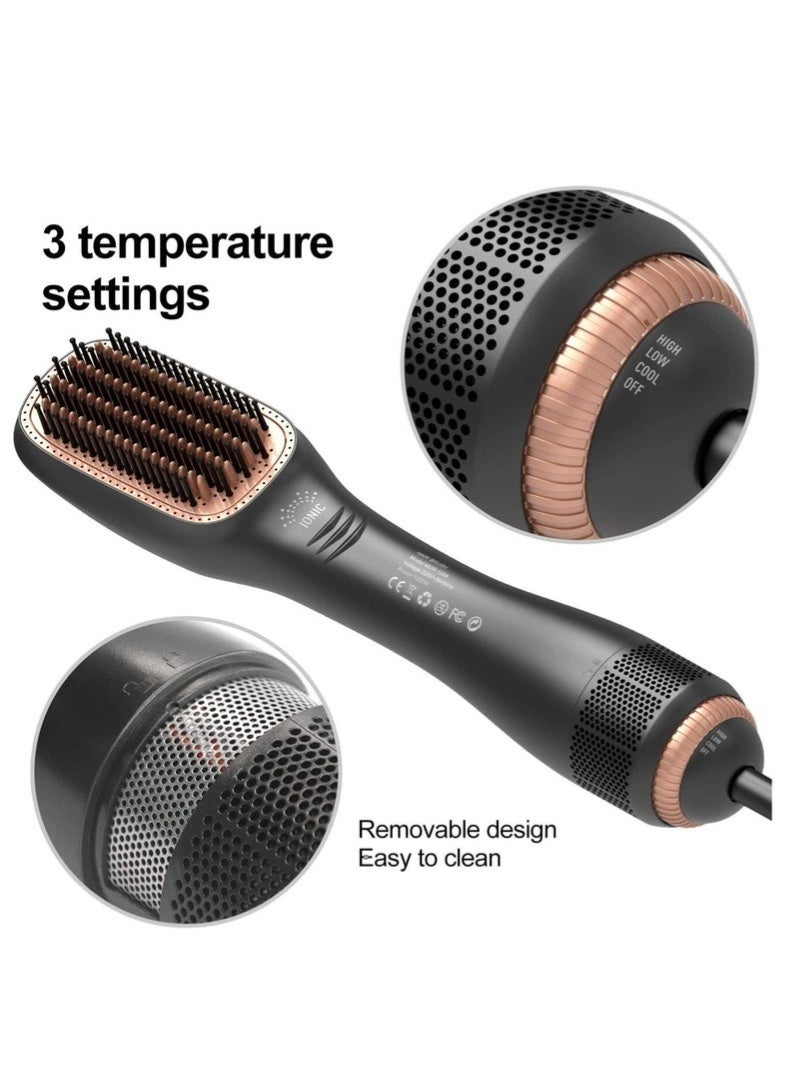 دينكس 2-in-1 Hot Air Brush for Hair Drying, Straightening & Volumizing – 1200W-1500W Power, 3 Heat/Speed Settings, Max Temp 155°C, Styling Brush with Oval Barrel – Model DX1353 - Image 2