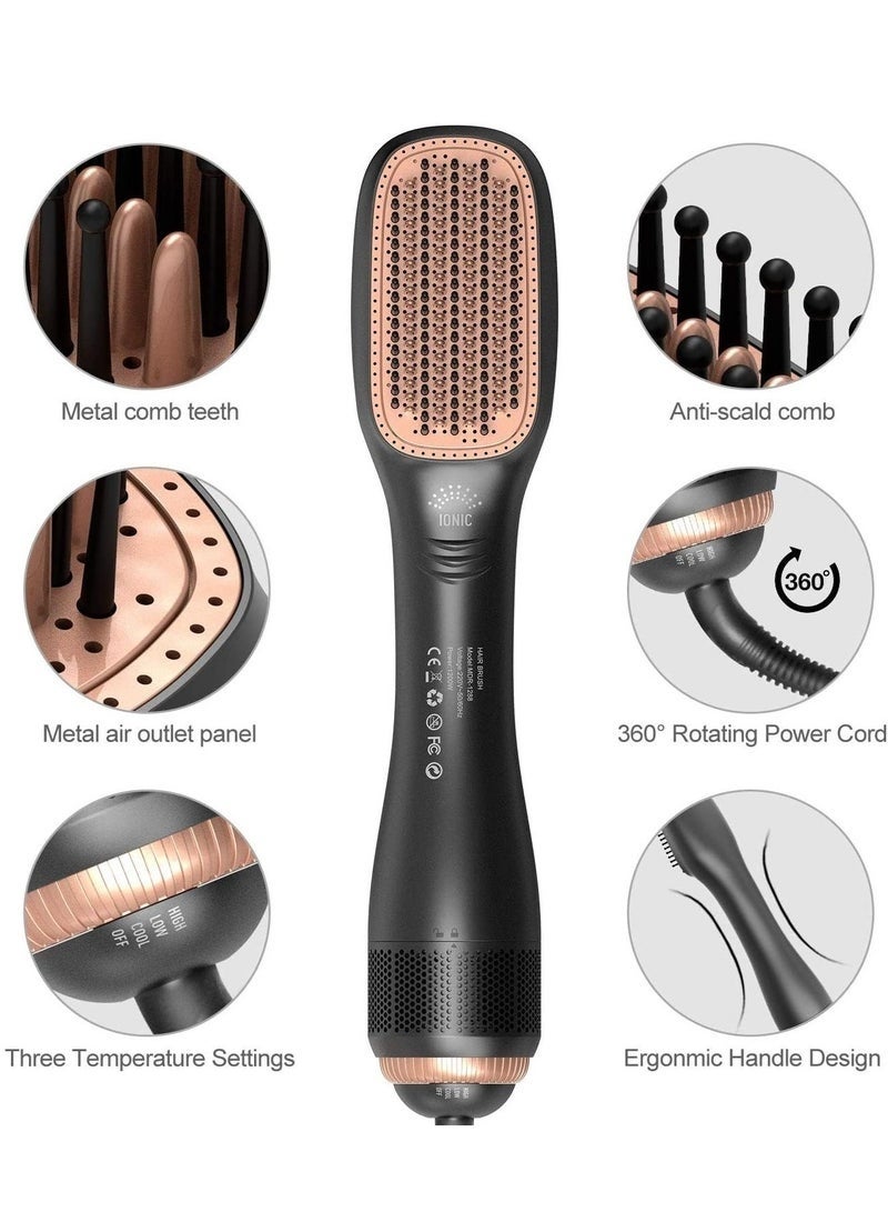 دينكس 2-in-1 Hot Air Brush for Hair Drying, Straightening & Volumizing – 1200W-1500W Power, 3 Heat/Speed Settings, Max Temp 155°C, Styling Brush with Oval Barrel – Model DX1353 - Image 3
