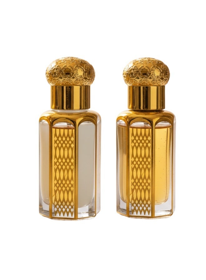 Luxebevy Musk Tahara & Silk Musk Perfume Oil Set – 2 × 12ml Alcohol-Free Concentrated Oil – Long Lasting Clean Scent for Men and Women - Image 1