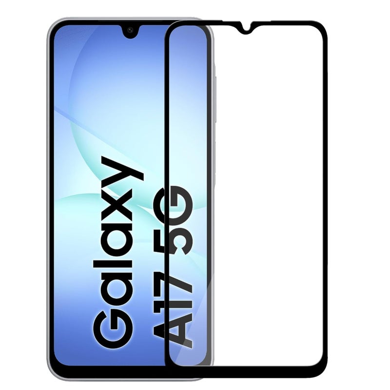 ANDYGLASSES Tempered Glass Screen Protector Compatible with Samsung Galaxy A17 5G (Black) with Edge to Edge Coverage and Easy Installation kit - Image 1