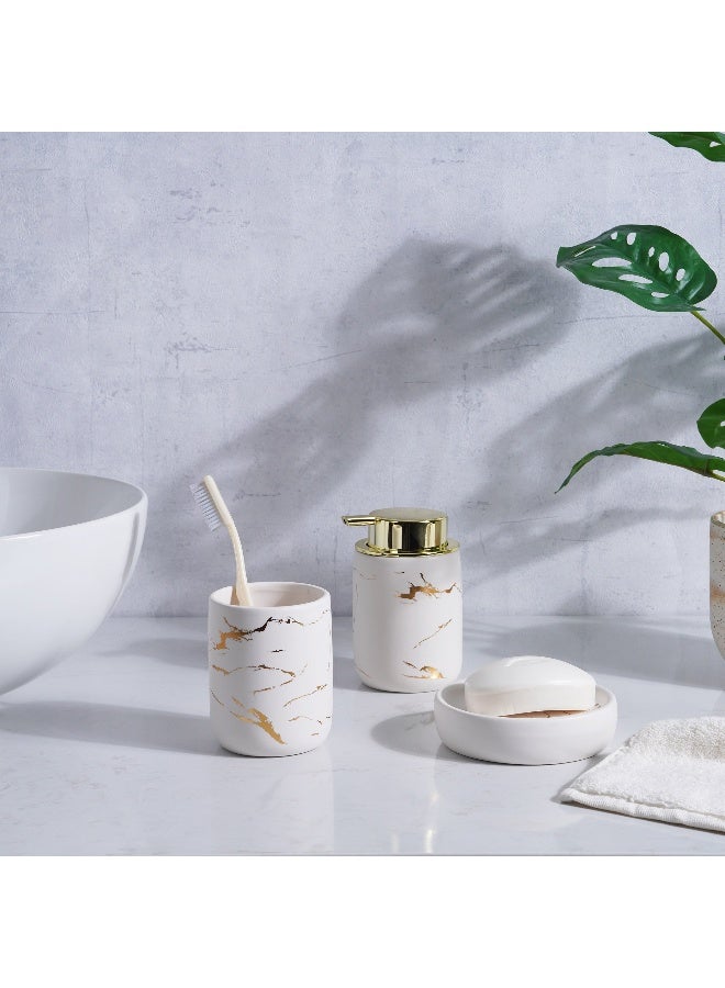 Pan Home Astral 3-piece Ceramic Bathroom Accessories Set - Gold - Image 1