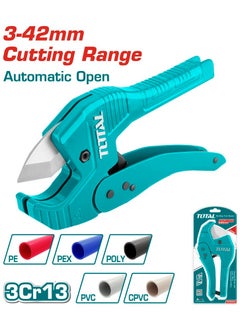 TOTAL Total PVC Pipe Cutter THT53422 – Durable Aluminum Cutting Tool for 3-42mm Pipes, 225mm Length  - Image 1