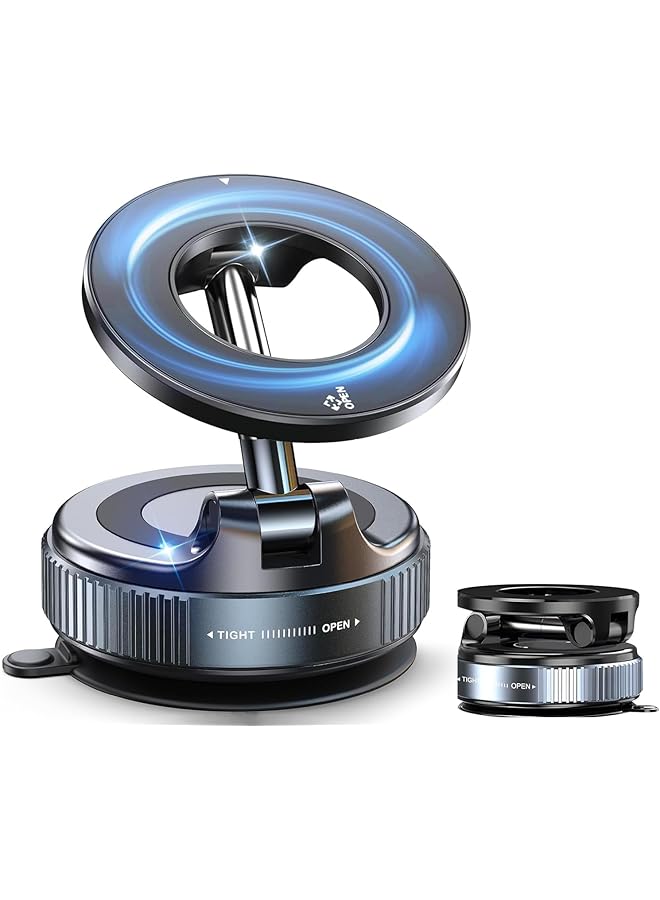 Green Tiger Magnetic Suction Cup Phone Mount for Magsafe, 360° Adjustable Magnetic Car Phone Holder, Pocket Size Foldable Portable Cell Phone Holders for Your Car