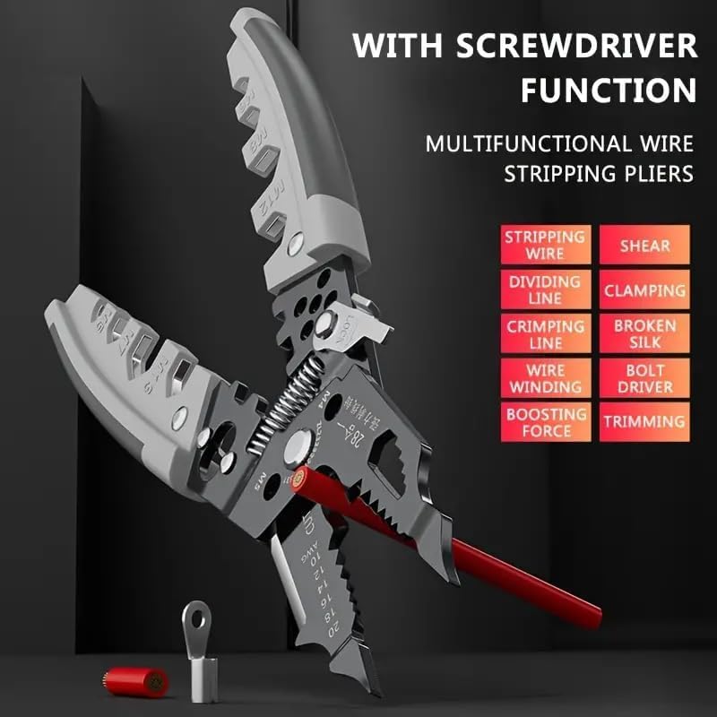 Professional 28 in 1 Wire StripperWire Crimping Tool Wire Cutter Wire Crimper Cable StripperWiring Tools and MultiFunction Hand Tool 8Inch Electrician PliersFor Home DIY and Professional Use - Image 2