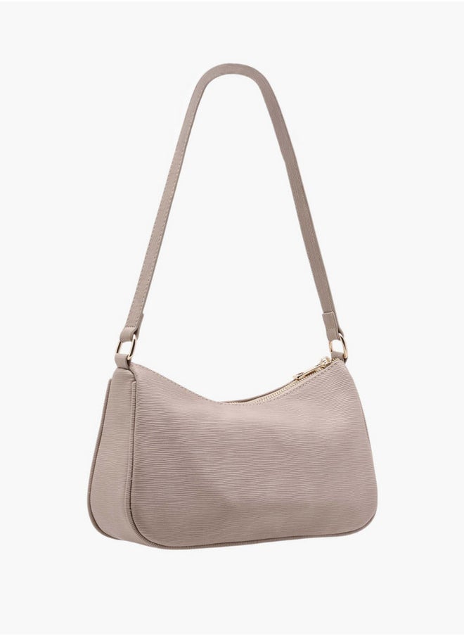 Flora Bella By Shoexpress Women's Textured Crossbody Bag with Detachable Strap and Zip Closure  - Image 3