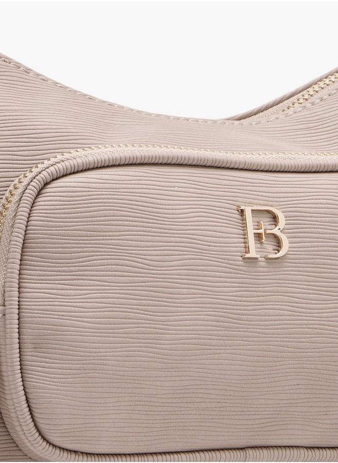 Flora Bella By Shoexpress Women's Textured Crossbody Bag with Detachable Strap and Zip Closure  - Image 5