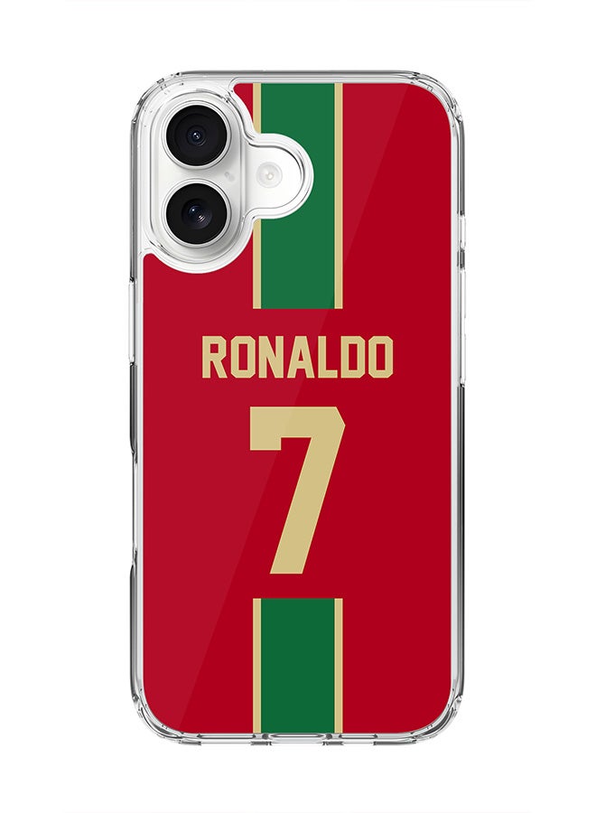 Classic Clear MagSafe Case for iPhone 17 , Hybrid Soft Case Flexible Edges Anti Drop TPU PC Gel Thin Transparent Cover [ Designed for iPhone 17 ] - Football Team - Portugal, Player Name - Ronaldo