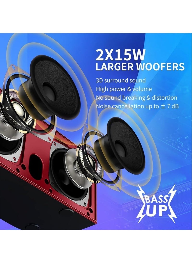 Smart Berry M25 Wireless Bluetooth Karaoke System – Portable PA Speaker with 2 Wireless Microphones, Superior Sound, LED Party Lights, Rechargeable Battery & Multi-Port Support for Home, Party & Outdoor Entertainment – - Image 2