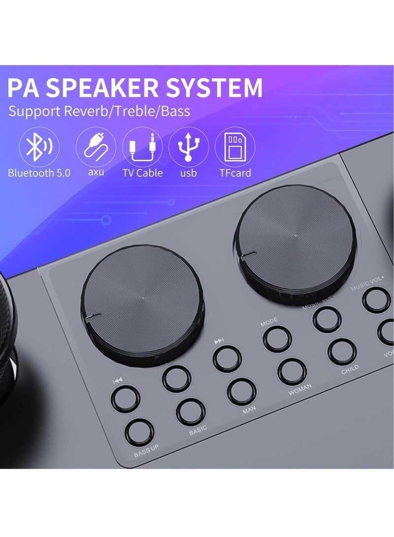 Smart Berry M25 Wireless Bluetooth Karaoke System – Portable PA Speaker with 2 Wireless Microphones, Superior Sound, LED Party Lights, Rechargeable Battery & Multi-Port Support for Home, Party & Outdoor Entertainment – - Image 4