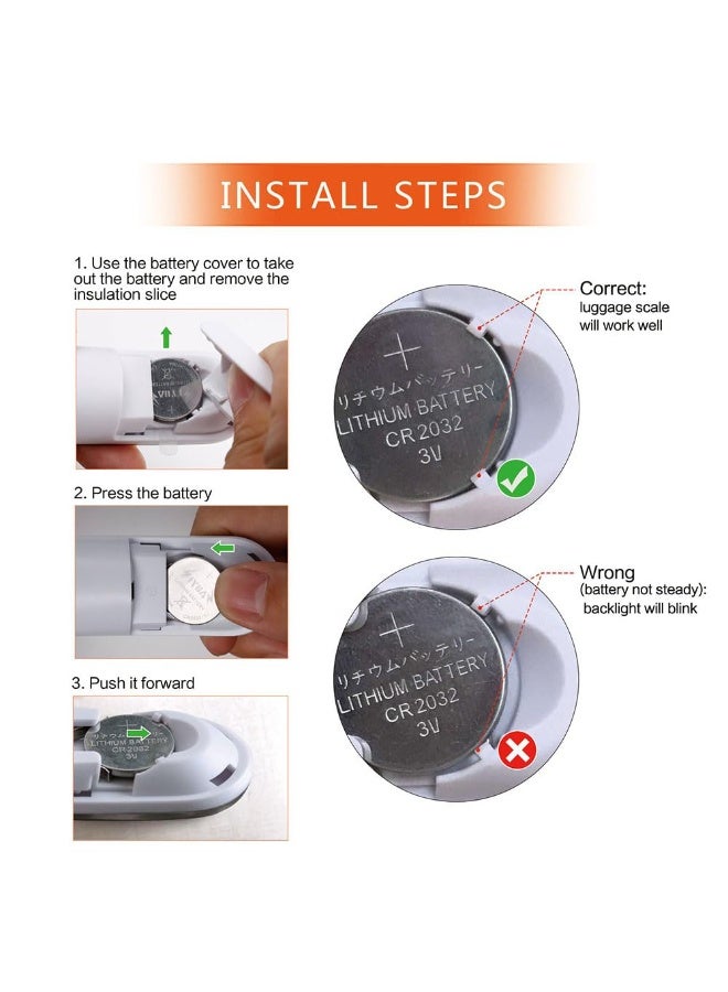 جيه زد اس ميزان أمتعة JZS، ميزان رقمي محمول معلق للأمتعة للسفر، ميزان رقمي معلق إلكتروني 110 رطل/ 50 كجم للسفر مع خطاف (أسود) - Image 5