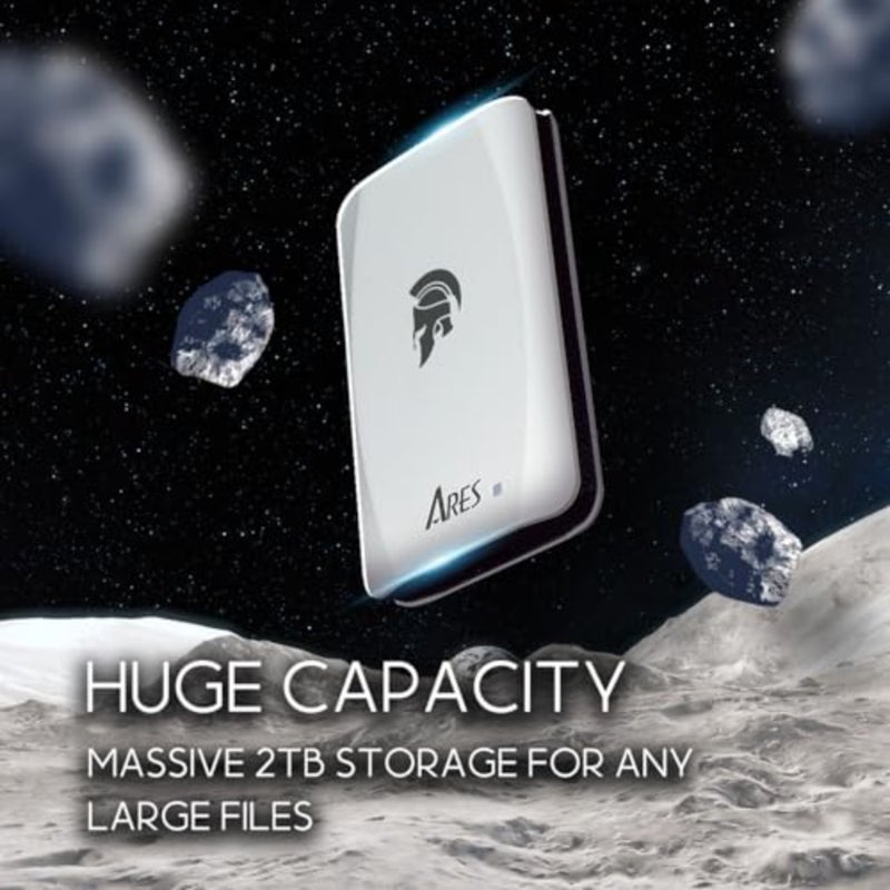 Portable SSD for gaming and creative work, aluminum alloy body, matte black finish, ultra-fast 1050/1000 MB/s read/write speeds - Image 2