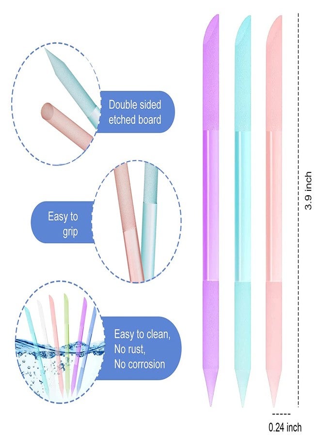 سيلبوي مجموعة SILPECWEE المكونة من 3 قطع من أدوات دفع الجلد الميت الزجاجي، وعصي الجلد الميت الزجاجي الكريستالي، ومبرد أظافر زجاجي مزدوج الجوانب، وأدوات إزالة الجلد الميت للأظافر، وأدوات العناية بالأظافر، وبرد دقيق (لون داكن). - Image 2