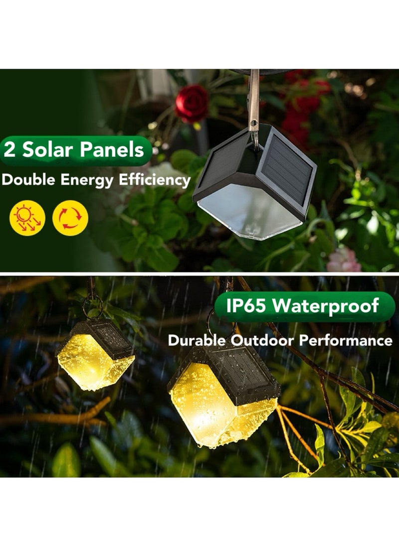 Oasis Casa 4 Pack Solar Wall Lights Outdoor, Decorative Hanging Garden Lights, Warm White & Multicolor Chandelier Lights for Garden Backyard Pathway Fence Driveway Patio Balcony, Screws Clips Rope Included  - Image 3