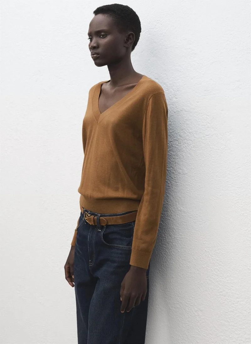 MANGO V-neck knit sweater